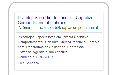 O que é Google Ads na rede de pesquisa. Exemplo de anúncio do nosso cliente INBRACER