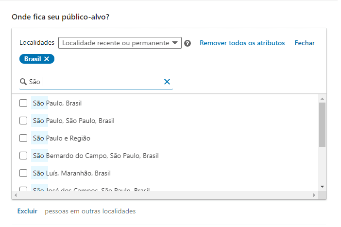 Público alvo - Linkedin