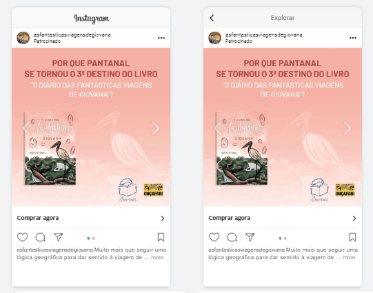 Facebook Ads para O Diário das Fantásticas Aventuras de Giovana.