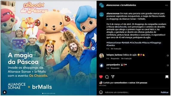 Post de evento da Alliansce sem emojis