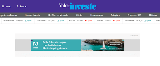 Exemplo de publicidade com mídia programática