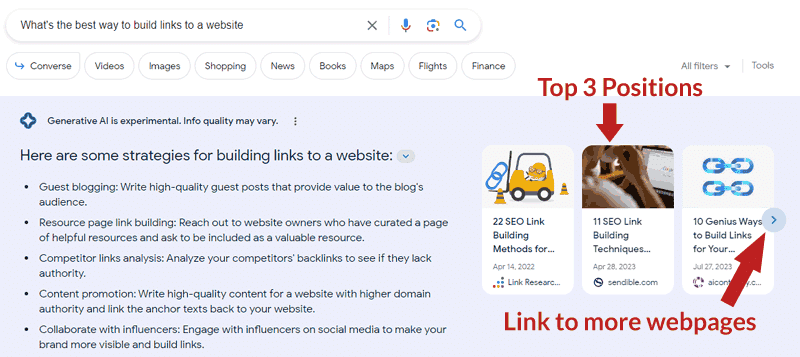 Imagem mostra captura de tela detalhada da SERP do Google SGE